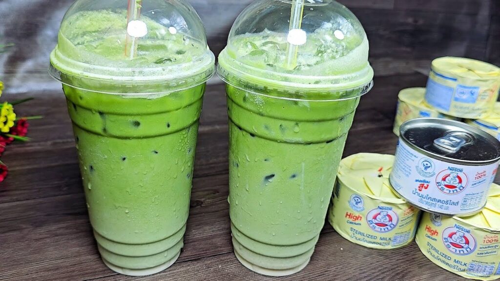 công thức matcha latte sữa gấu