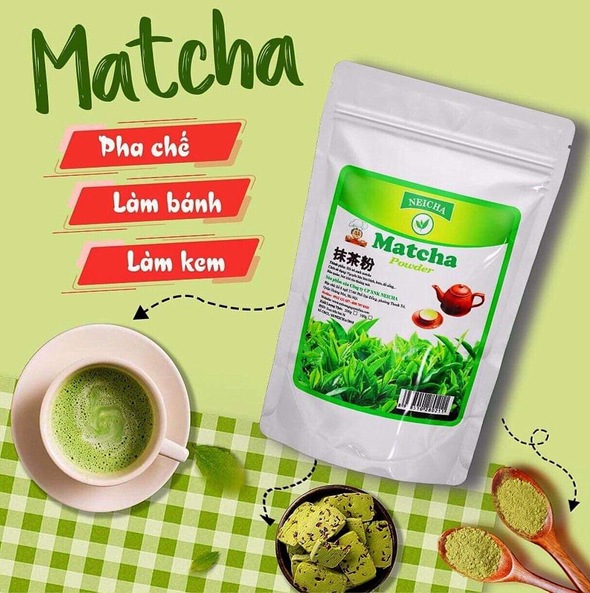 bột trà xanh Matcha đài loan Neicha: