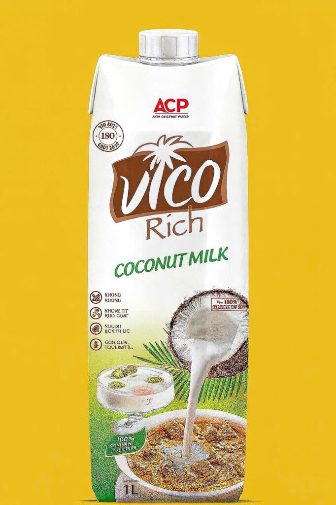 Nước cốt dừa Vico là lựa chọn hoàn hảo cho những ai yêu thích vị béo ngậy, thơm ngọt của dừa tươi Bến Tre