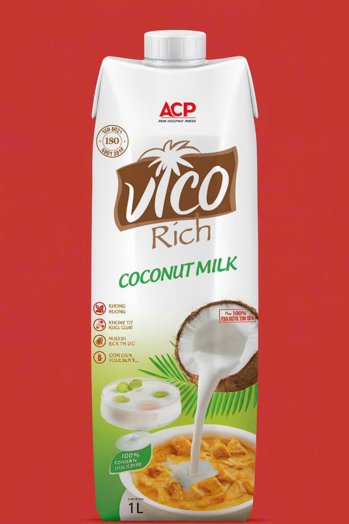 Nước cốt dừa Vico là lựa chọn hoàn hảo cho những ai yêu thích vị béo ngậy, thơm ngọt của dừa tươi Bến Tre