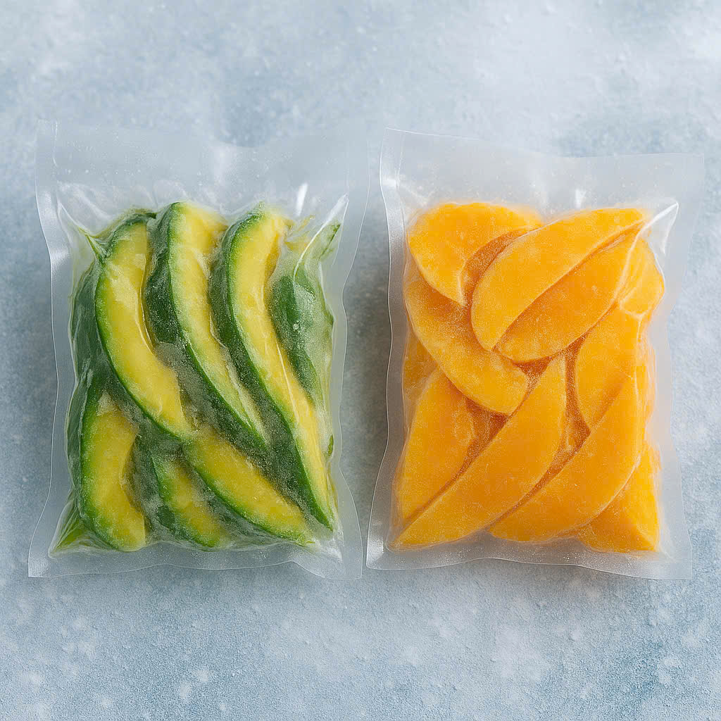 Trái Cây Đông Lạnh Xoài Cát Chu và Dâu Tây Đà Lạt